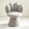 Beige plush petal-shaped chair, multi-purpose leisure chair, 360-degree rotating chair Specification image